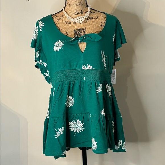 Plus TORRID Super Soft Tie Front Keyhole Babydoll Top 1X - Picture 5 of 7